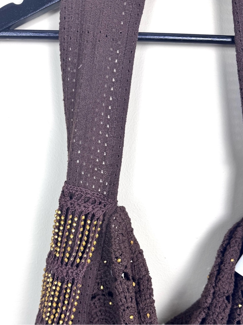 Free People Sunrise To Sunset Crochet Tote Bag Brown Fringe - Picture 11 of 17